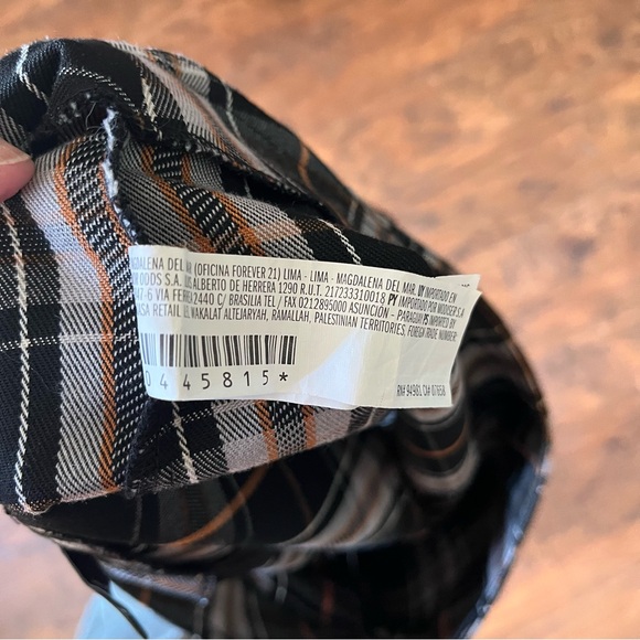 Wmns skort pleated plaid black/orange/grey zip up closure sz medium - Picture 8 of 9